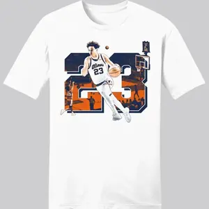 Kasen Wagner Illinois #23 Basketball Graphic T-Shirt – NCAA College Hoops Player Action Tee Single Side for Fans Game Day Tournament Season ATJ