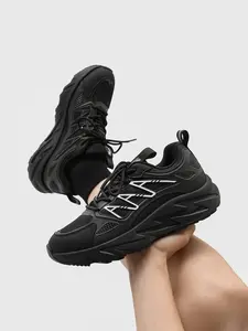 HOBIBEAR Women's Double-Layer Mesh Casual Shoes, Trendy Low-Top Athletic Sneakers, PU Leather Upper, Round Toe, All Seasons, Medium Width