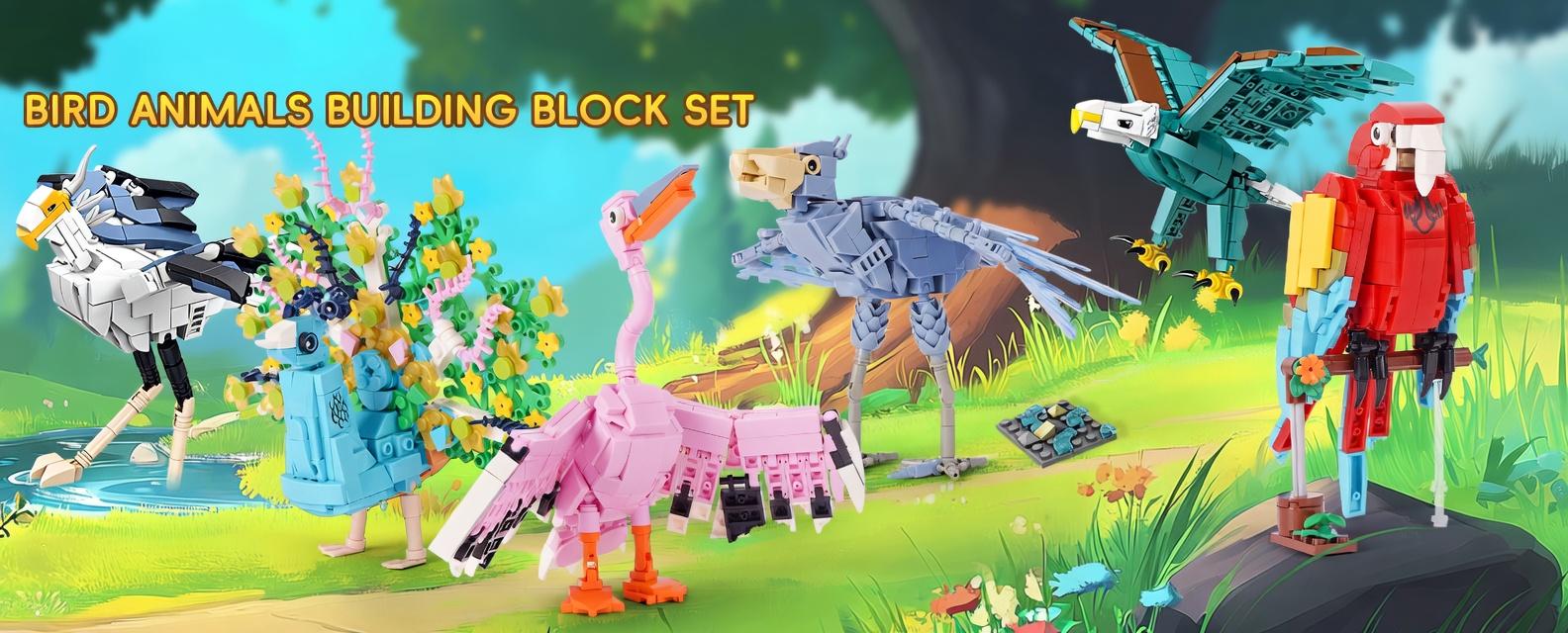 Bird Building Blocks Set 8 Pack Animal Brick Toys, DIY Bird Figures Kit Toucan Crane Seagull Crow, STEM Building Set for Kids Boys Girls, Party Favors Classroom Prizes Easter Gifts Ages 6+ Bird Building Blocks Set 8 Pack Animal Brick Toys, DIY Bird Figures Kit Toucan Crane Seagull Crow, STEM Building Set for Kids Boys Girls, Party Favors Classroom Prizes Easter Gifts Ages 6+