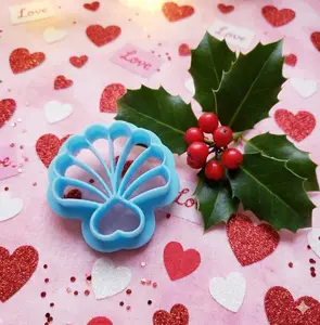 SEASHELL HEART Valentine's Day polymer clay cutter