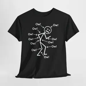 Funny "Ow Ow Ow" Meme Character Pain Shirt | Hilarious "Ow Ow Ow" Hurt Everywhere Design
