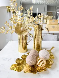 Gold Glittered Magnolia Stem