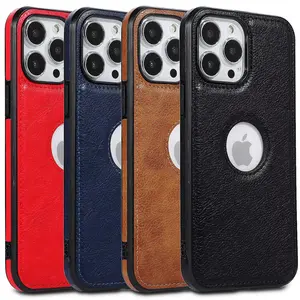 Shockproof Luxury Slim Leather Defender Case Cover For iPhone 14 / 14 Plus / 14 Pro / 14 Pro Max /  Stylish Collection Protection  Durable Protector Protective