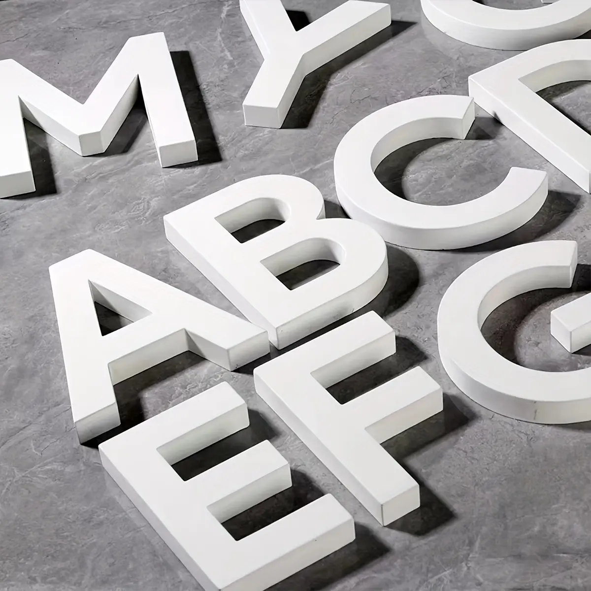 1pc Contemporary Minimalist 3D PVC Standing Uppercase Alphabet Block - Multiple Letters Name Sign, Durable Tabletop Design, Easy Assembly for Wedding, Home Decor Displays, Other Topics