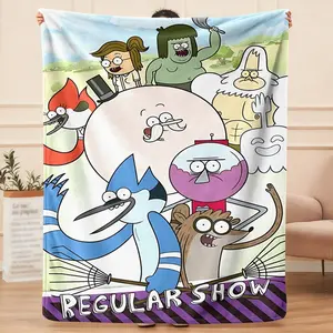 Regular Show background the simple flannel blanket to fit the travel rest and spread it out freely, pulling the comfort into every scene, giving partners at the carnival, and igniting the vitality of the journey with a pleasant experience