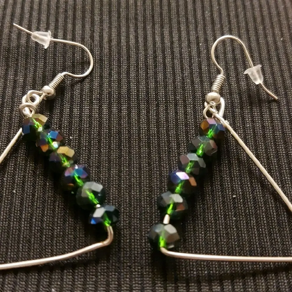 Beaded Triangle Earrings