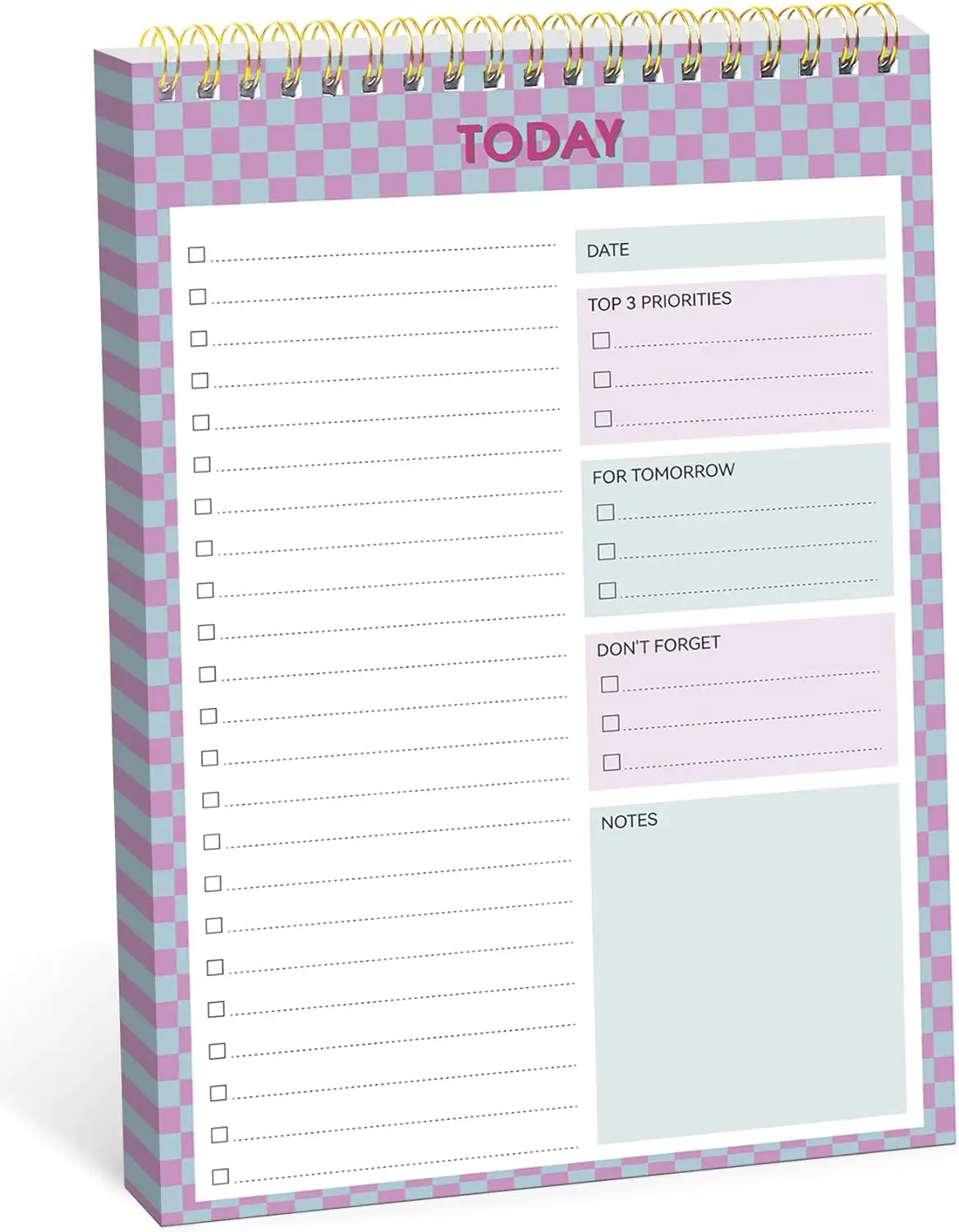 To Do List NotePad Aesthetic To Do List Notebook for Work with 52 Sheets for Daily Tasks and Goal Setting Undated Daily Planner Perfect for Office Home and School Supplies Lavender Checkered
