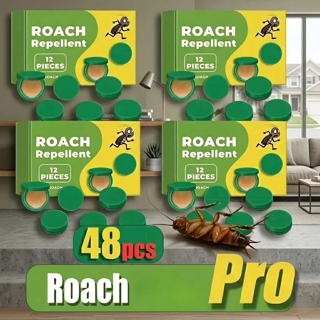 Stop Roach Infestation!  48Pcs Powerful Roach Repellent Pouches & Gel Bait | Best for Dormitory & Kitchen | Professional Domestic Cockroach Exterminator | Multi-Surface Safe & Effective