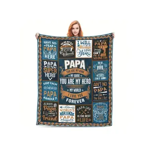 1 Pc Papa Gifts, Papa Birthday Gifts, Gifts For Papa Blanket 80"X60", Best Papa Ever Gifts, Papa Gifts, Papa Gifts From Granddaughter, Christmas Papa Gifts, Fathers Day Papa Gifts Ideas-30*40in