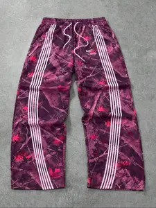 Loose Relaxed Fit Street Style Lightweight Knit Striped Pants for Music Festivals and Parties, Comfortable Fit for Daily Fashion and Casual Wear