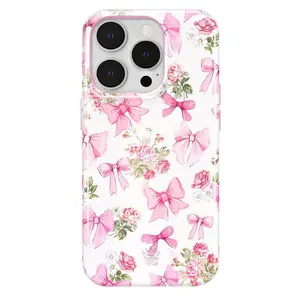 Magsafe Velvet Caviar Posie Pink Bow iPhone Case – Cute & Stylish Shockproof Phone Cases with Durable Protection, Cute Top Trendy Tough 2-piece Phone Case