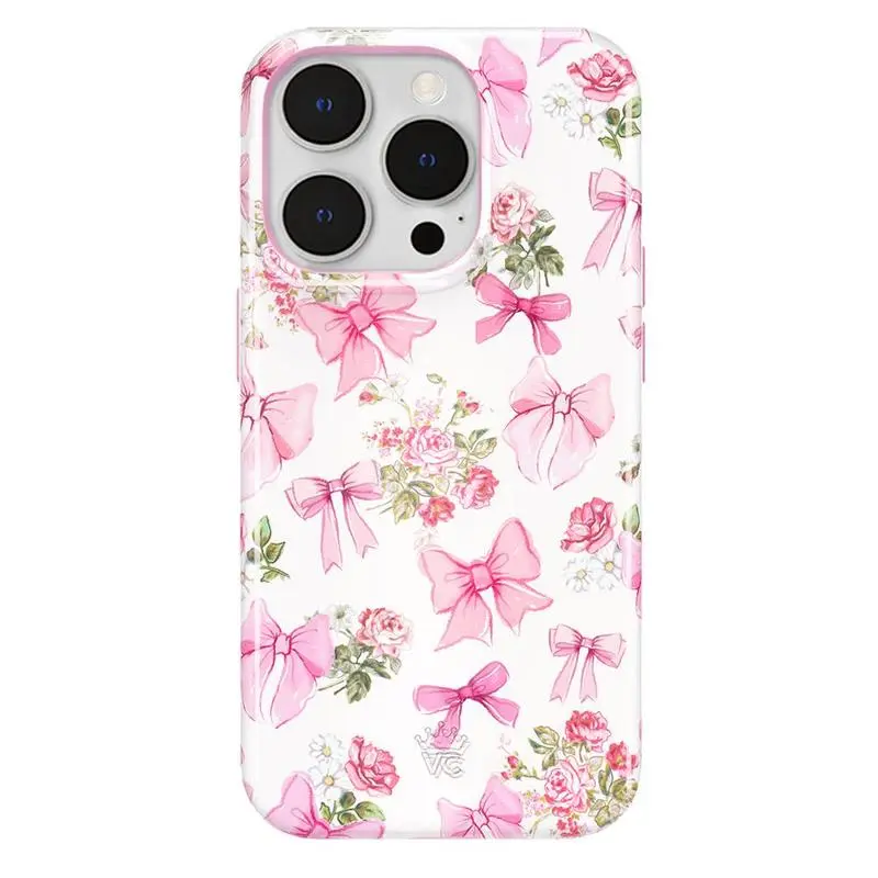 Magsafe Velvet Caviar Posie Pink Bow iPhone Case – Cute & Stylish Shockproof Phone Cases with Durable Protection, Cute Top Trendy Tough 2-piece Phone Case