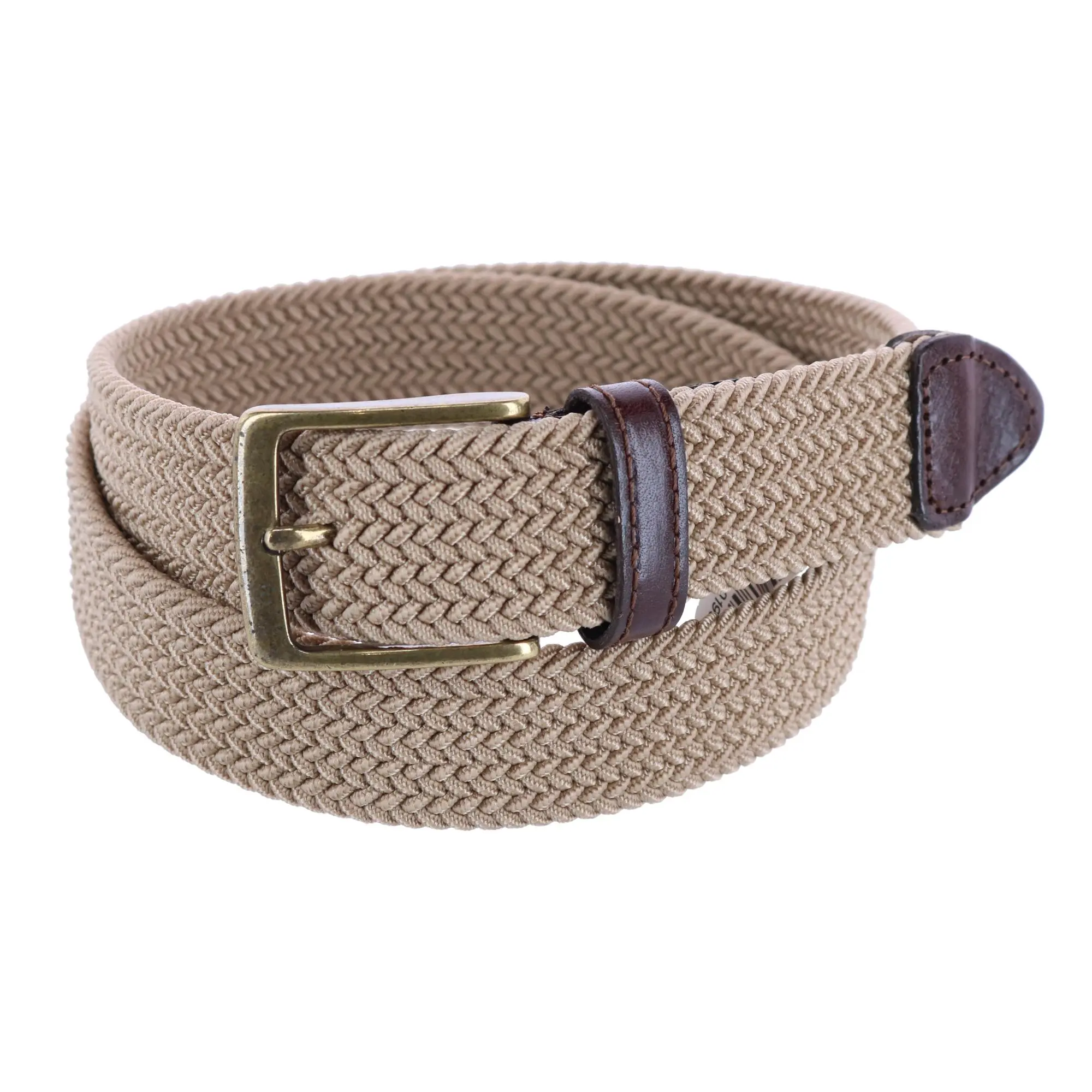 Dockers Men's Elastic Braided Stretch Belt with Leather Tabs, Stretch Belts