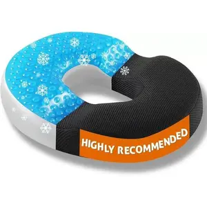 Donut Pillow for Office Chair Seat Cushion for Car, Cooling Gel Cushion for Wheelchair Chair Driving Desk Chair, Car Seat Cushion Chair for Sciatica Pain Relief