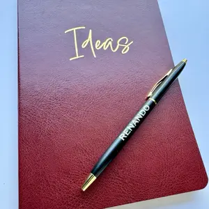 Journal Gift Set- 1 Notebook and 1 Black Pen with Free Name Engrave- Message us for the Name
