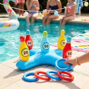 5 Pcs Inflatable Bowling Game Set, Giant Outdoor Lawn Party Toys for Family, Fun Games for Kids & Adults, Perfect for Summer Parties