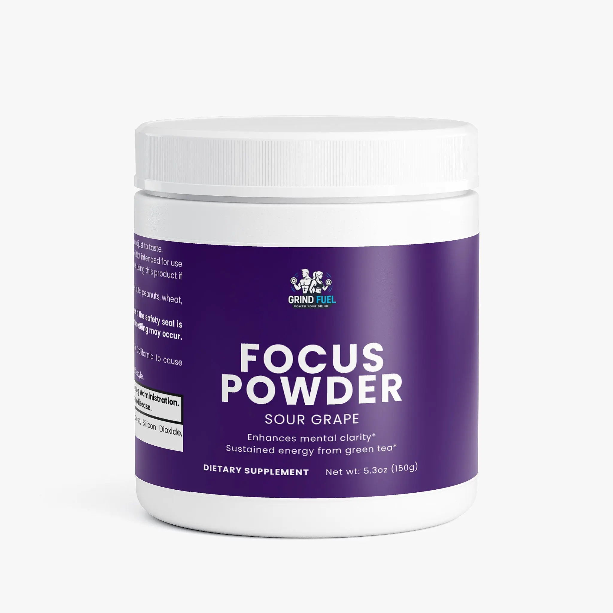 Natural Vitamin Focus Powder Supplement - Sour Grape Flavor, Brain Support Cognitive Aid for Adults, Fitness Support, Mental Boost, Aids Nutrient Absorption