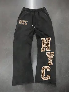 Men's Casual Loose-Fit Sweatpants, Leopard Print Drawstring Waistband, All-Season Comfortable Fabric, Stylish Graphic Design, Casual Streetwear Pants