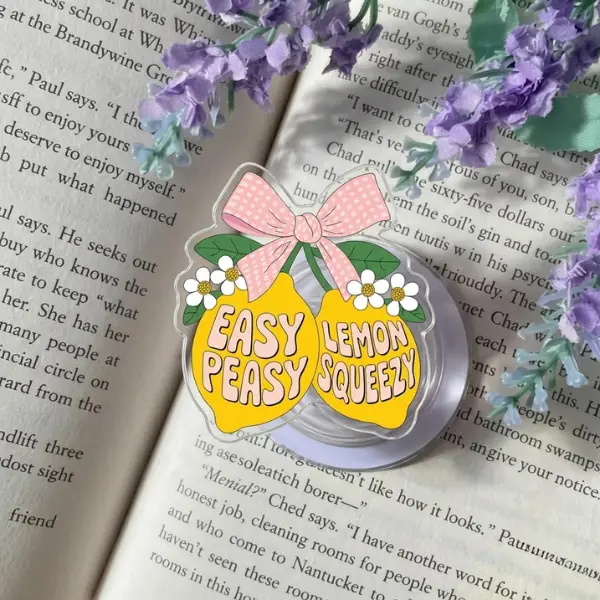 Preppy Lemon Summer Phone Grip, Creative Fruit Shape Griptok, Unique Summer Style Accessory, Cute Gift Idea