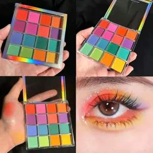 16 Colors Professional Eyeshadow Palette, Matte Shimmer Dual Texture, Easy to Blend & Highly Pigmented, Bold Colorful Eye Shadow, European American Fashion Makeup Ideal for Stage Performance & Cosplay, Eye Makeup Product