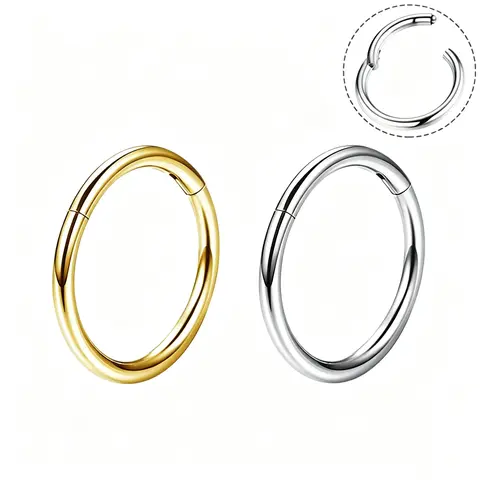 OUFER 20G/0.8mm 316L Stainless Steel Segmented Hinged Nose Ring, Nose Piercing Jewelry for Daily Wear, Cartilage Helix Piercing Accessory