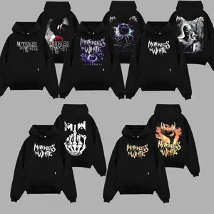 [Collection] Retro NEW MIW Motionless In White Hoodie , Unisex Vintage Cotton T-Shirt Casual Comfort , Music Graphic Tee Rock Merchandise, Perfect for Music Fans High Neck Apparel Top Men's and Women's Clothing . Streetwear