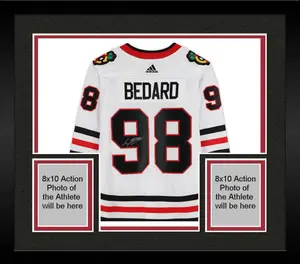 Framed Connor Bedard Chicago Blackhawks Autographed White Adidas Authentic Jersey - Fanatics Authentic Certified