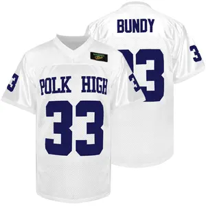 Sports 33 AL Bundy Jersey,Polk High Football Jerseys,Blue White Sports Shirt Men's 90S Hip Hop Clothing Party S-XXXL compression shirt Athletic Uniform