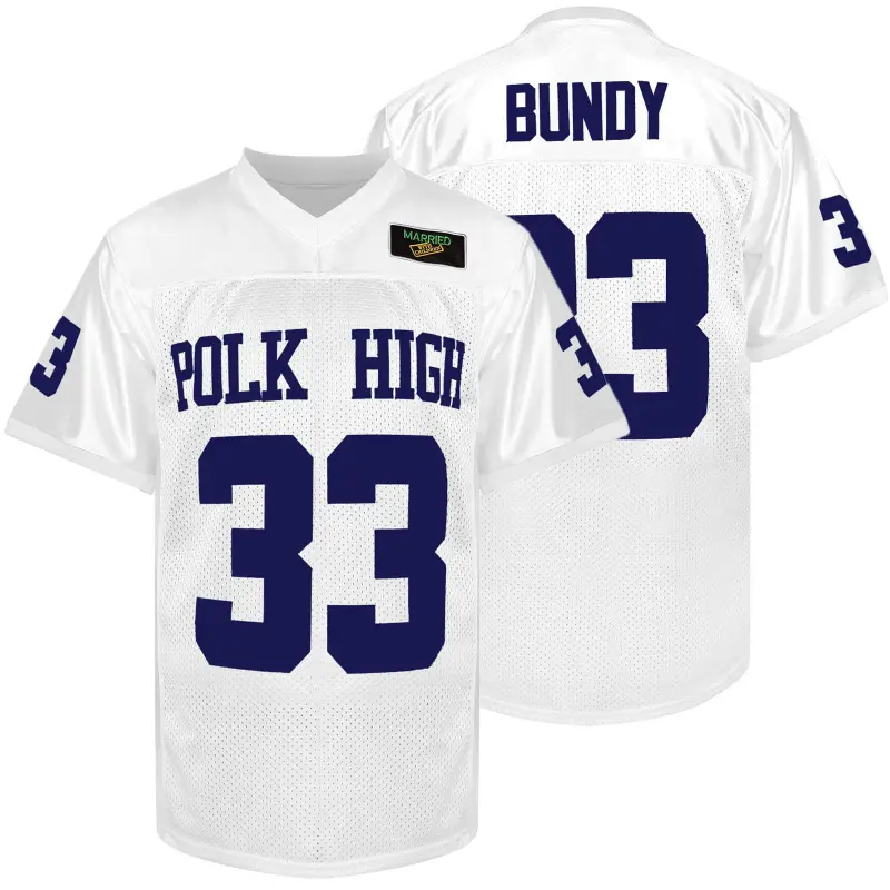Sports 33 AL Bundy Jersey,Polk High Football Jerseys,Blue White Sports Shirt Men's 90S Hip Hop Clothing Party S-XXXL compression shirt Athletic Uniform