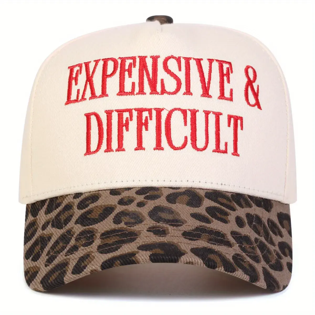 Women's Leopard Brim Trucker Hat - Fashionable Adjustable Ponytail-Friendly Cap, Cute Summer Casual Outdoor Accessory for Women, Mom Gift, Fashionable Hats, Accessories For Women
