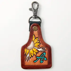 LC-ADKR171 Hand Tooled Genuine Leather Keyring