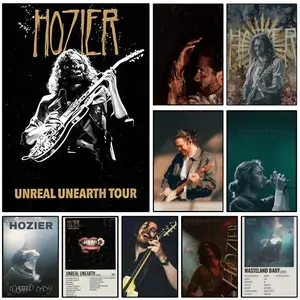Popular Irish Singer Hozier Gig Vocal Concert Poster Sticky Wall Art Printing Waterproof Modern Aesthetic Home Living Bedroom Decor Trendy Room Decoration Gift Durable High Quality
