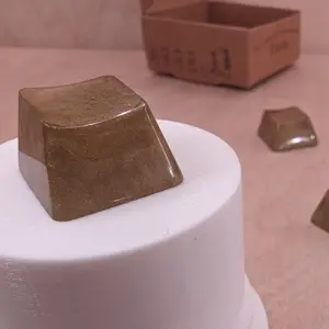 ResinKeyWorks Green Copper Blank 1U Accent Keycaps, Transparent Hand Polished Resin OEM Caps with MX stems