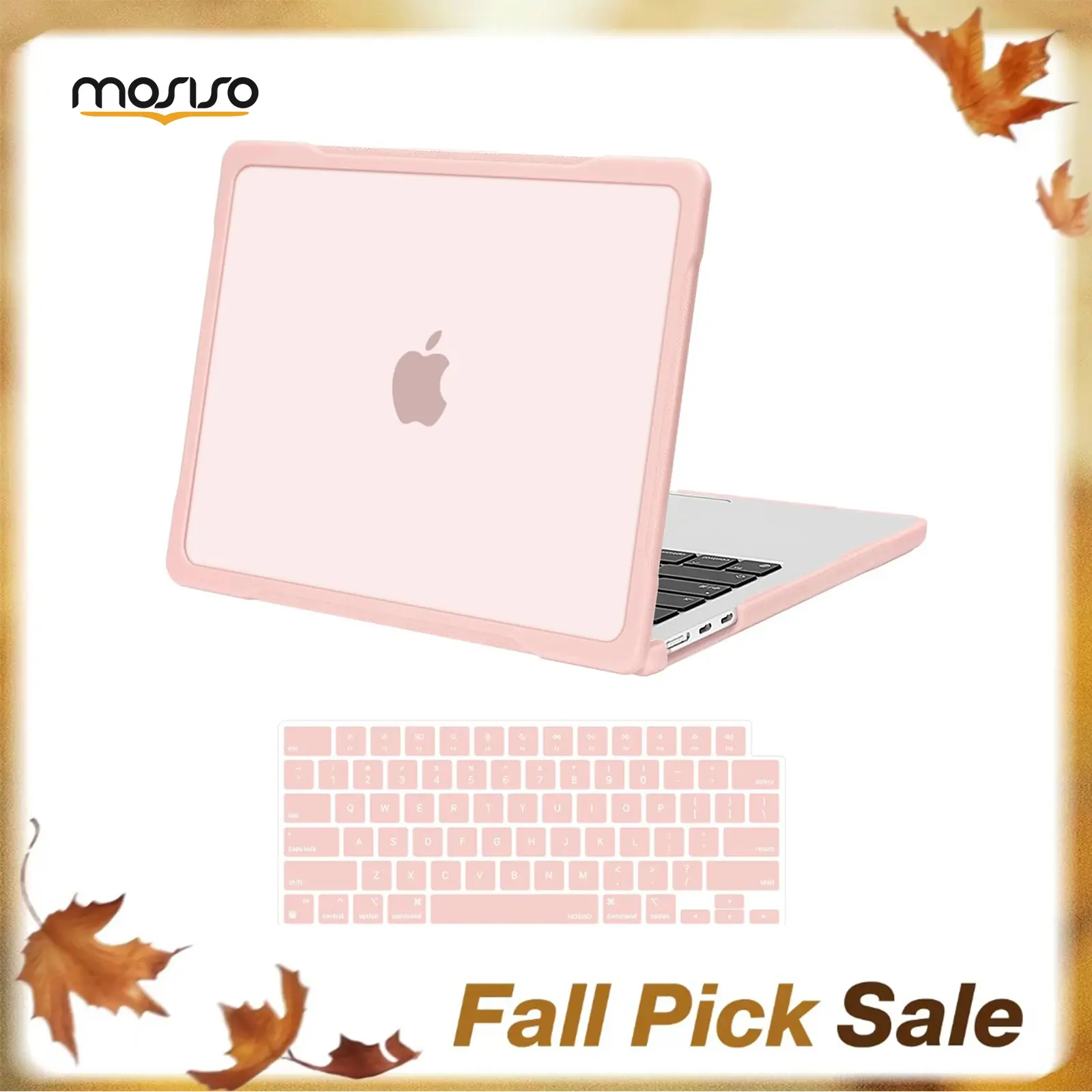 MOSISO Polycarbonate Plastic Laptop Case Kit - 2-in-1 Shockproof Crack-Resistant Hard Case with Soft Flexible TPU Bumper, Vent, Water Resistant Keyboard Cover for MacBook Air 13in (M5-2026, M4-2025, M3-2024, M2-2022-2023; A3449, A3240, A3113, A2681)