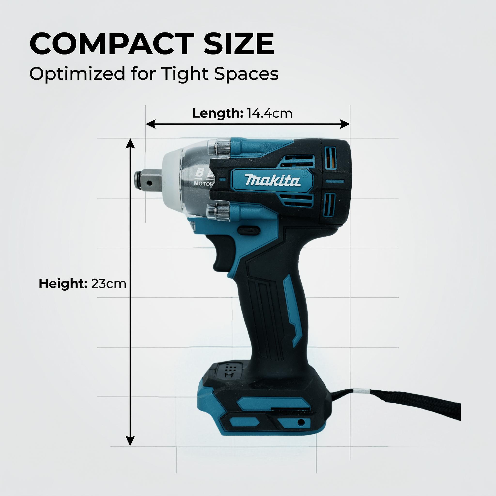 Makita DTW004 18V Brushless Impact Wrench, 630Nm Max Torque, 0-4000IPM for Heavy Duty Bolting tool kit set