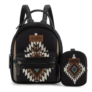 Wrangler Mini Backpack Cow Print and Aztec Back Pack Purse for Women and Girls