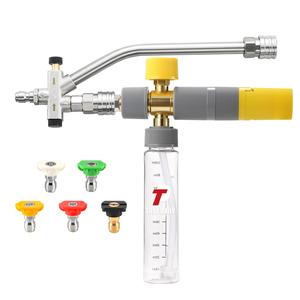 Tool Daily Foam Cannon Kit - Dual End Connector, No-Dilution Design, Adjustable Angle & Flow, 5 Nozzle Tips, 1/4" Quick Connect for 3600 PSI Pressure Washer,  Car Wash Accessory,  Car Wash Set, DealsForYouDays