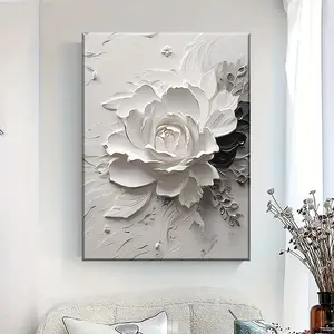 Wood Framed Wrapped Canvas  Floral Canvas Art Print,  Rose Oil Painting, Wall Decor Pine for Living Room, Bedroom,Bathroom,Hallway,Office,Bar