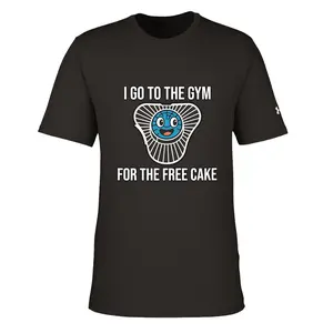 The Gym Cake Funny Gym Men's Athletic Crewneck T-Shirt Under Armour, For Bodybuilding, Weightlifting, Workout, Meme, Humor, For Men