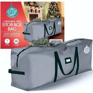 Christmas Tree Storage Bag - Heavy-Duty Waterproof Christmas Tree Bag with Durable Reinforced Handles and Dual Zippers - Fits 7.5ft Tree, Protects from Dust and Moisture - Charcoal