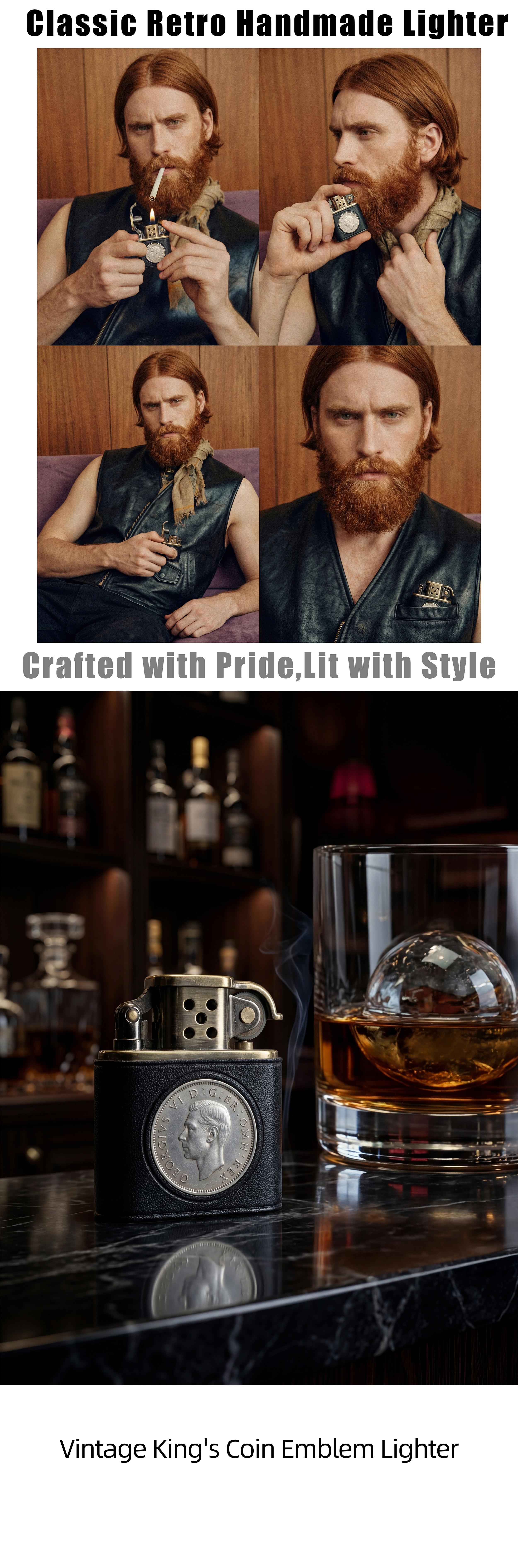 Handmade lighter Creative lighter Birthday gift for men Christmas gift Creative handmade Men's lighter Classic retro lighter Festival Gift for Men Vintage Metal  Lighte Unique Gift for Guys Creative Holiday Present