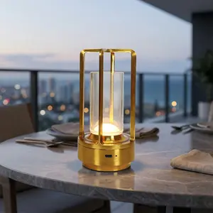 Modern Gold Lantern Table Lamp Bedside Ambient Night Light for Bedroom Living Room Nightstand and Home Decor Elegant Design