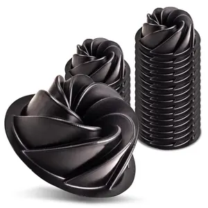 Bakeable Plastic Mini Swirl Cake Pan, Baking Pan With Non-Stick Silicone, Reusable nonstick baking molds, Durable, Lightweight, Easy Storage for Baking and Much More - 25 QTY Pack reusable mold