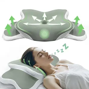 Butterfly-shaped memory pillow, for the neck, quick rebound pillow, helps relax sleep, with a hollow design, suitable for sleeping on the side, back, and on the stomach, odorless, very suitable for home and dormitory use, ideal comfortable bedding for res