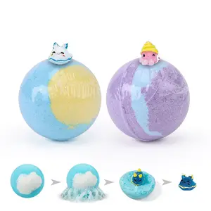 Ocean Theme Bath Ball Gift Set, Natural Plant Essential Oils, Rich Lather Hidden Figures, Fun Bath Toy for Kids Aged 3+, Bubble Bath Ball
