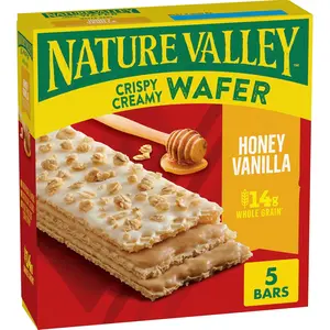 Nature Valley Crispy Creamy Wafer Bars, Honey Vanilla, Whole Grain, 5 Bars, 6.5 oz Snack Corn Crunchy