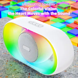 Bluetooth Speaker with Lights, Powerful Crystal Clear Sound, AUX&TF-Card Input, Bluetooth 5.3,  TWS Pairing, FM Radio, Wireless Speaker for Outdoor/Indoor/Party/BBQ/Shower, Electronics Gadget, Gift Ideas