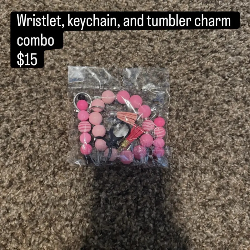 Multifunctional Wristlet-Keychain-Tumbler Charm Combo Set