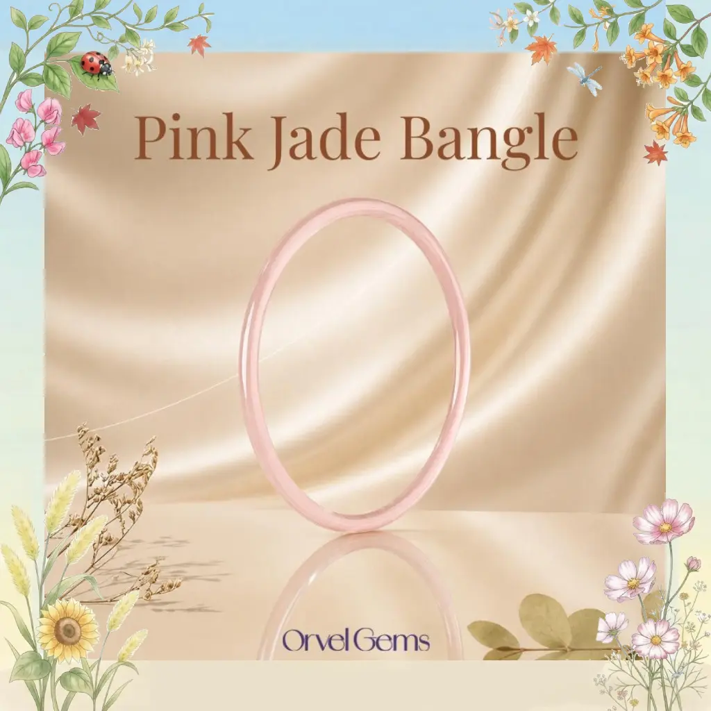 Pink Jade Bangle Bracelet  | Elegant Soft Pink Jade Bracelet | Minimalist Stackable Crystal-Inspired Jewelry Gift for Her