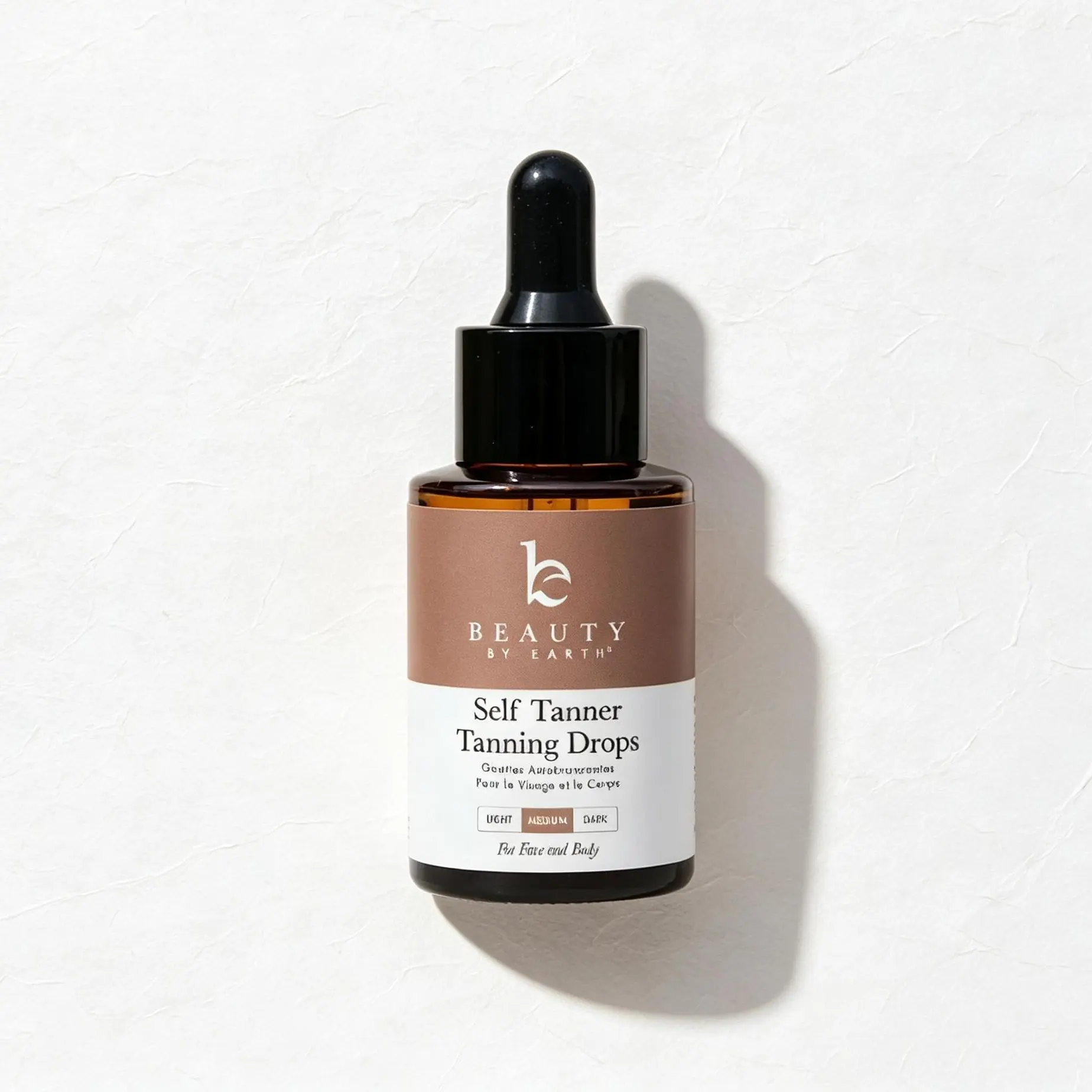 Beauty by Earth Custom Self Tanner Drops for Face & Body, Natural Golden Bronzed Sunless Glow, Cruelty‑Free, Made in USA